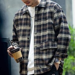 cotton check shirt(VE056)