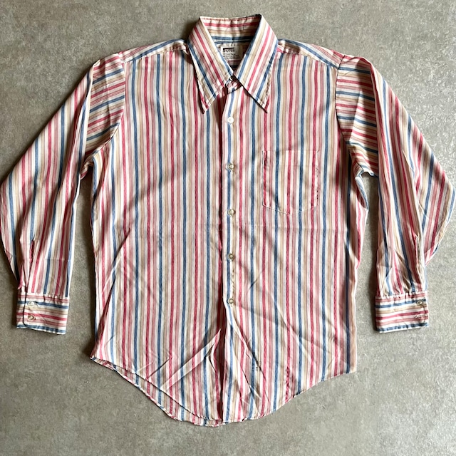 1970s  MONTGOMERY WARD L/S Stripe Shirt  L