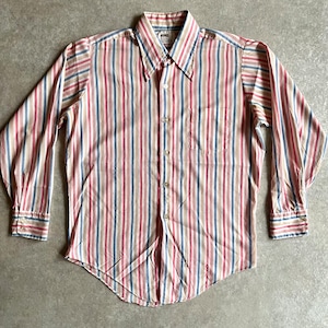 1970s MONTGOMERY WARD L/S Stripe Shirt L
