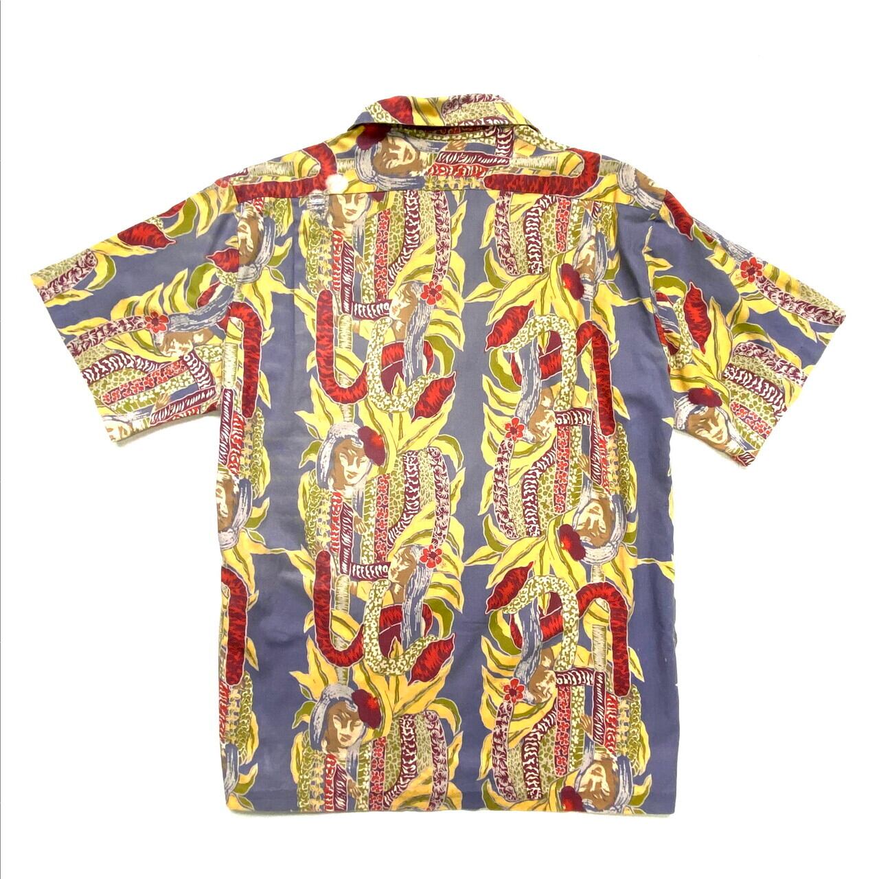 新品　ビンテージ　90s Hilo Hattie メンズS アロハシャツ　総柄 US古着 HILO HATTIE/ヒロハッティ 90s アロハシャツ/総柄 L