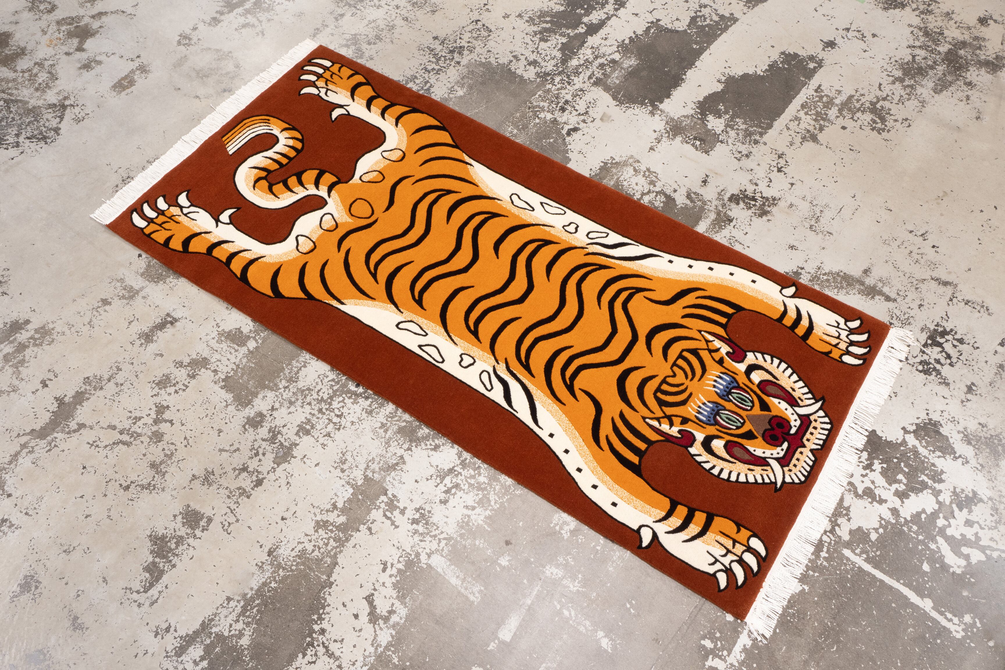 【お値下げ】チベタンタイガーラグ　Lサイズ　ウール　slowtiger Tibetan Tiger Rug 《Lサイズ•ウール177》チベタンタイガーラグ
