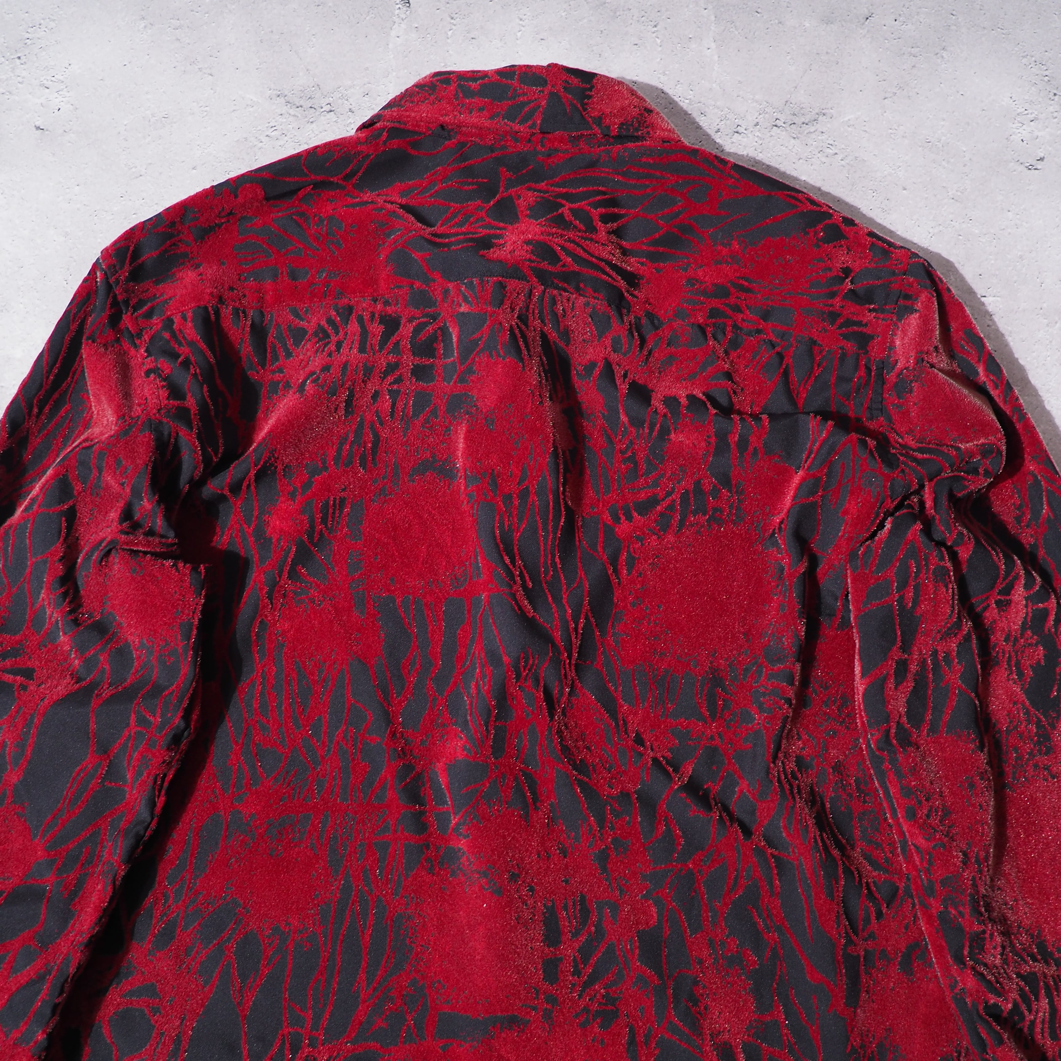 2000s ” PPFM ” Cracked corduroy pattern embbossed mode shirt