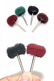 YFFSFDC リューター繊維バフ 繊維バフ リューター 4色繊維バフ ホイール ナイロン トリルビット ドリル 布ブラシ 布ブラシホイール 研磨用バフ 研磨 剤 電動 ドリル ルーター ビット 混合色4種 2.35mm軸 20個入り