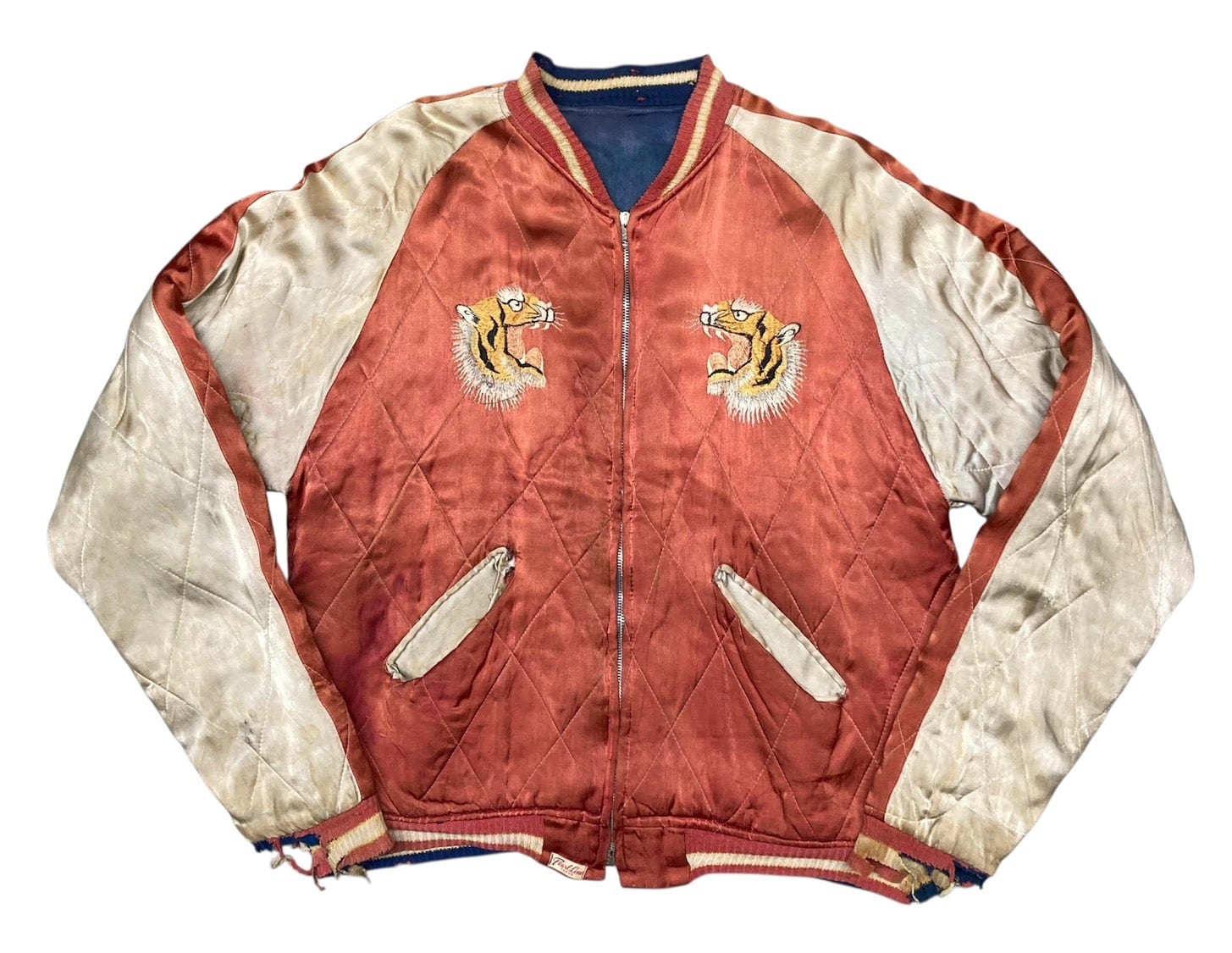 50's~60's VINTAGE SOUVENIR JACKET KOREA×TIGER スカジャン | OLD13