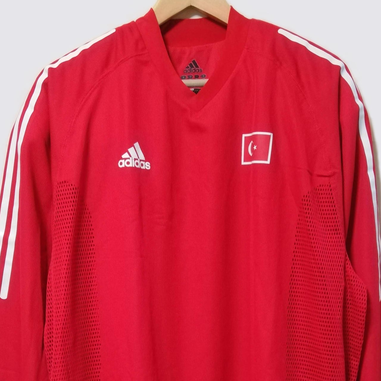 トルコ代表　adidas Turkey レプリカユニホーム Lサイズ　古着 トルコ代表 2002 adidas 選手用 ホーム（アウェイ）長袖 ユニフォーム