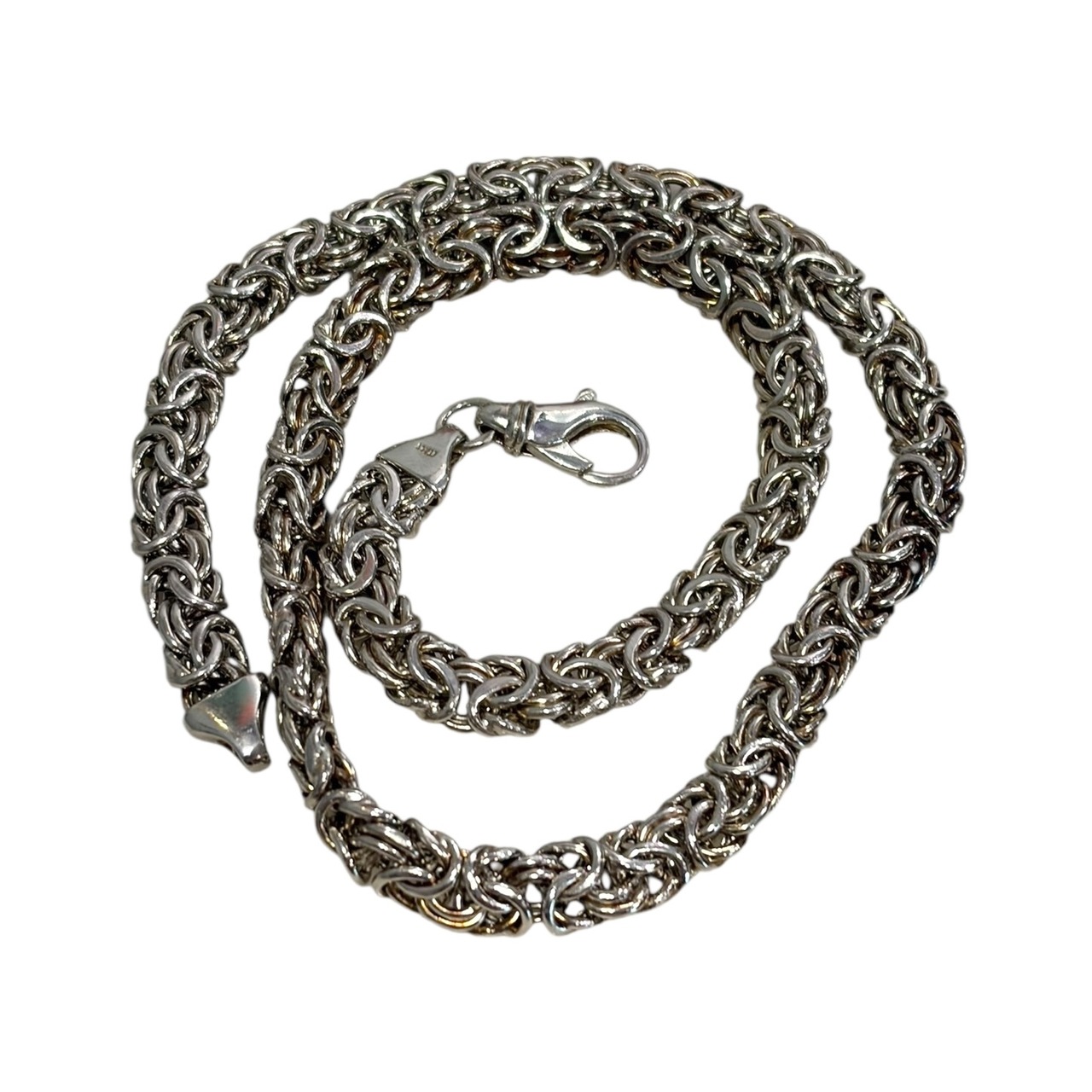 vintage silver byzantine chain necklace