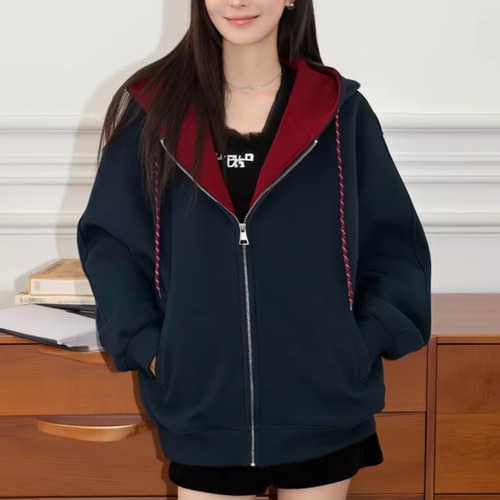 2色／オーバーサイズスウェットジップパーカ ・75222