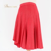 社交ダンス 衣装 スタンダード スカート レッスンウェア レディース Sekin レッスンウェア レッド系 赤 練習着 キラキラ タンゴ スカート モダン スカート ベリーダンス風 フレアスカート 揺れる ステージ衣装 ダンス 衣装 練習用 ダンスレッスン フィギュアスケートではない きらきら ラメ調 光る 光沢 ふんわり シフォン風 ポリエステル製 ファスナー仕様