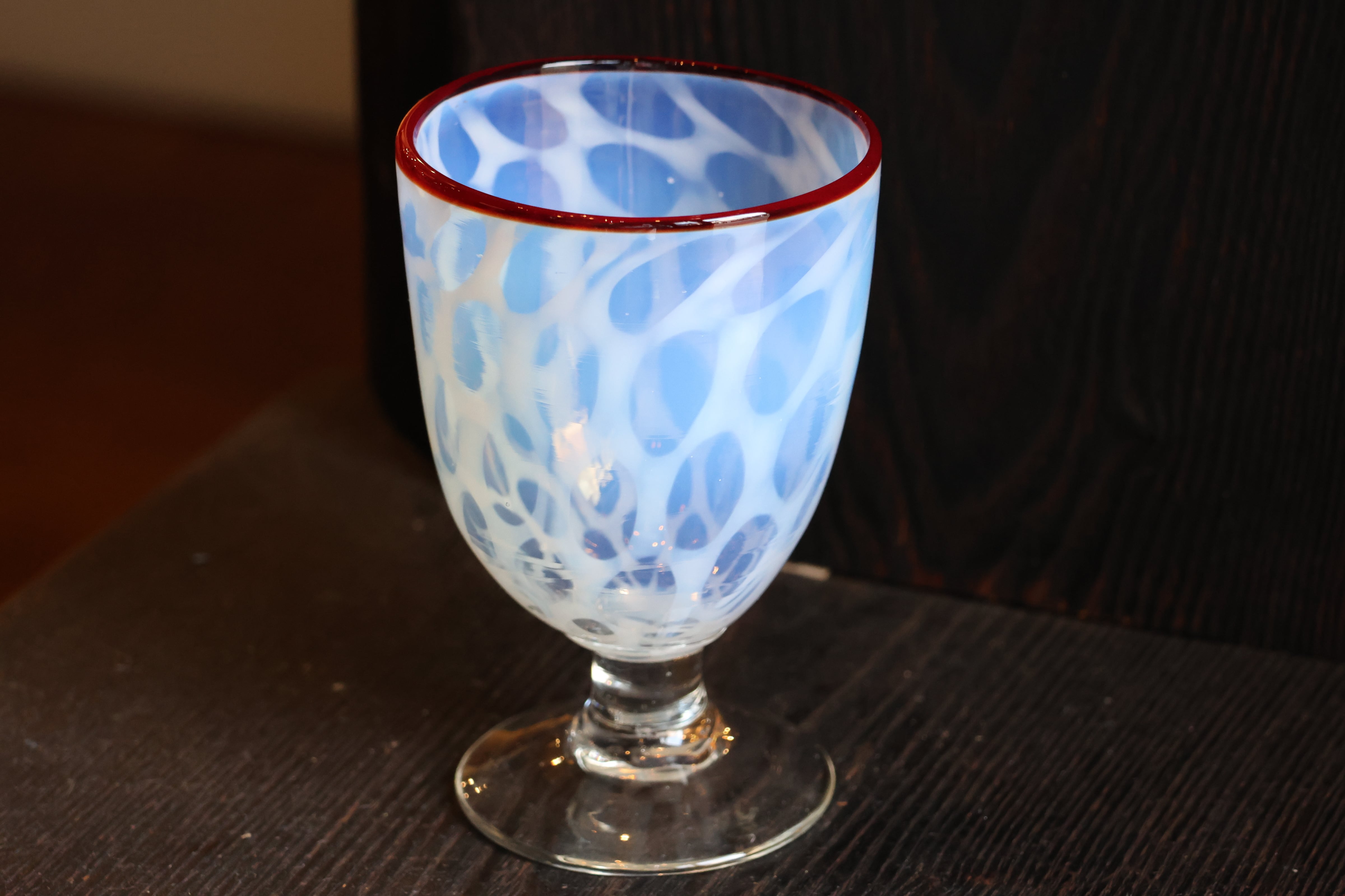 骨董品乳白色なつめガラス2点格子グラス１点計３点 ガラス/Glassware | (有)新原美術