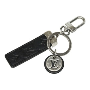 ルイ ヴィトン モノグラム ポルト クレ ネオ LV クラブ キーホルダー キーリング M02040 シルバー ブラック メタル レザー レディース LOUIS VUITTON 中古