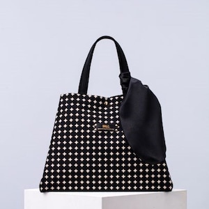 Cotton Ribbon tote Dotbk L