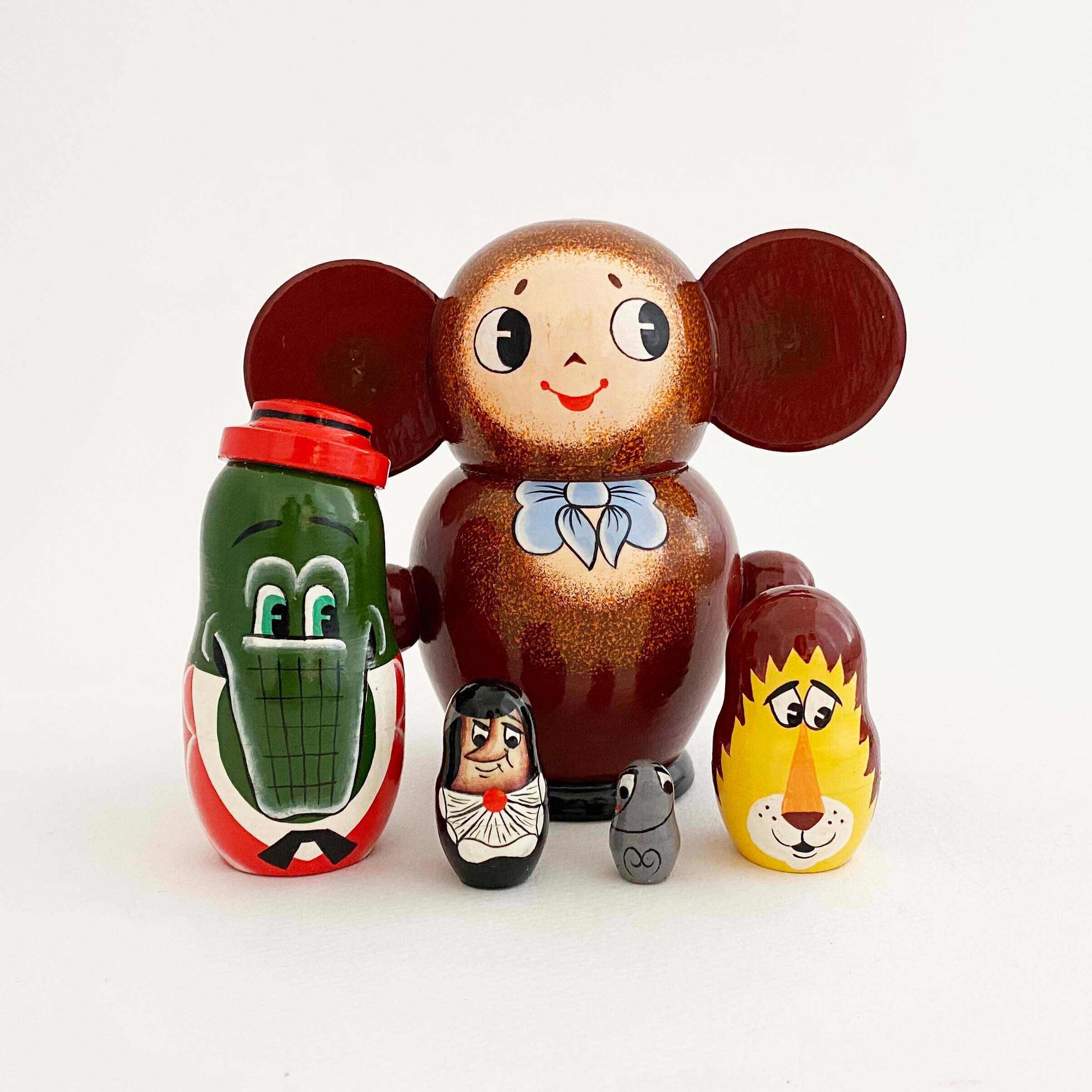 チェブラーシカのマトリョーシカ 5個組 小 Kokeshka