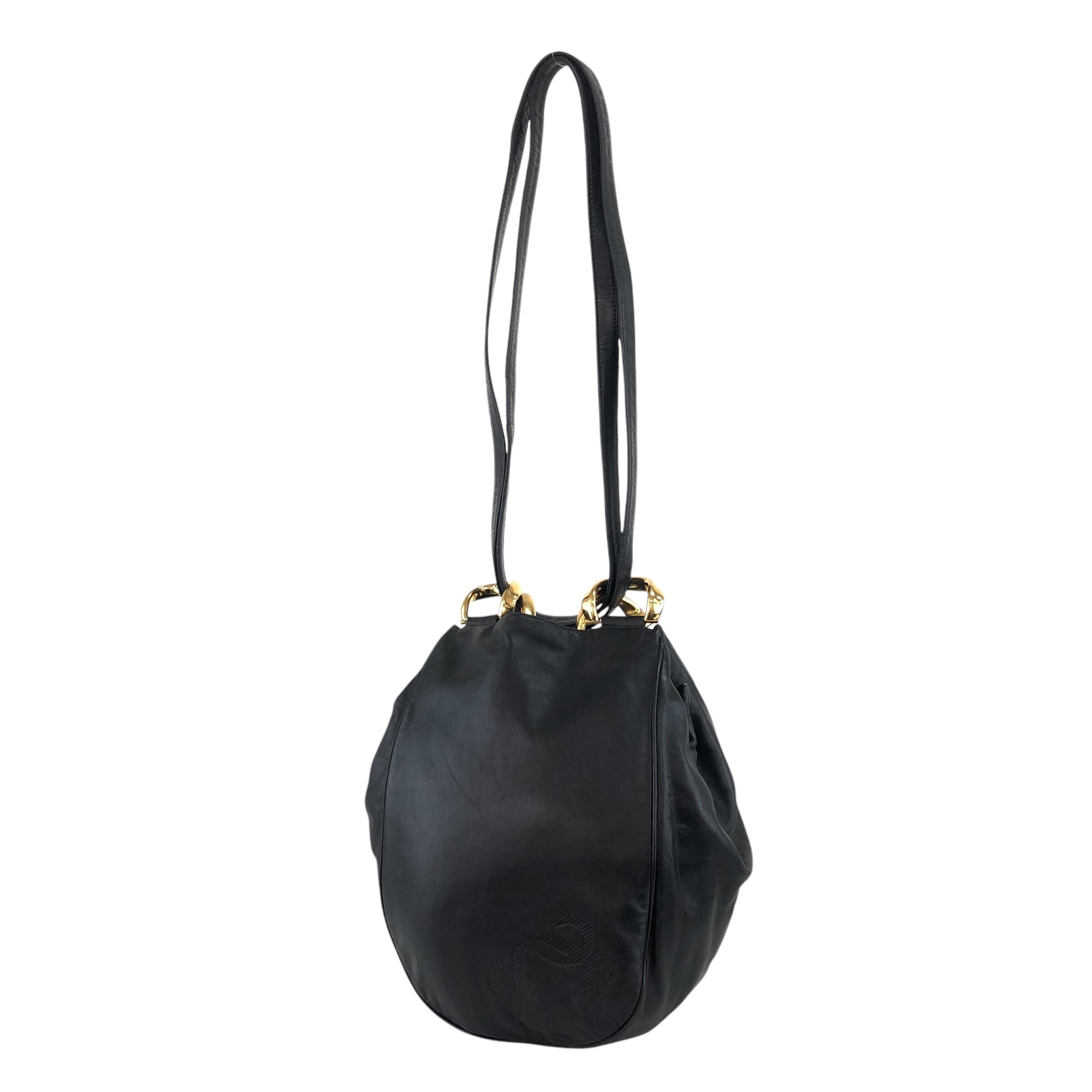 LOEWE ロエベ ナッパレザー アナグラム ショルダーバッグ ブラック 黒 LOEWE ロエベ ショルダーバッグ ブラック アナグラム ナッパ