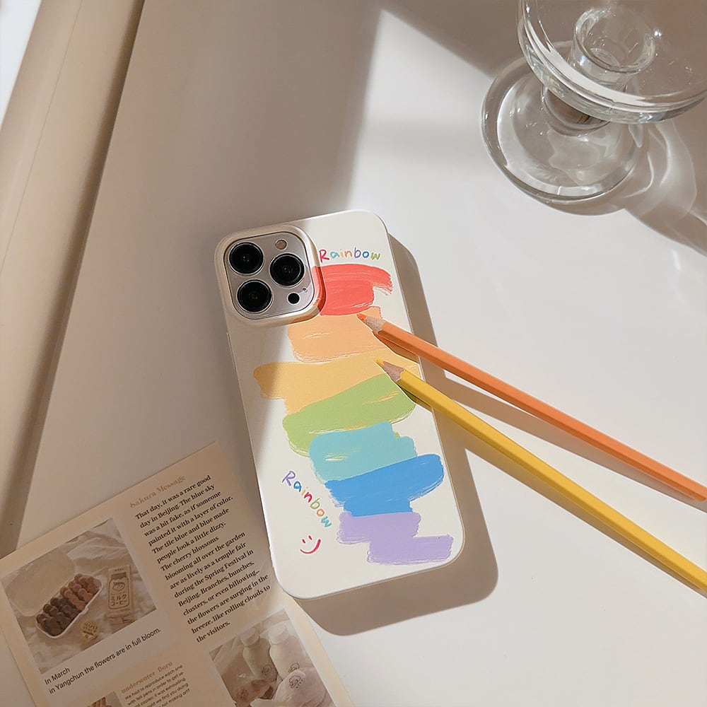 【新品】スマイル レインボー スマホケース iPhone 16 Pro 新品】スマイル レインボー スマホケース iPhone 16 Pro 新品