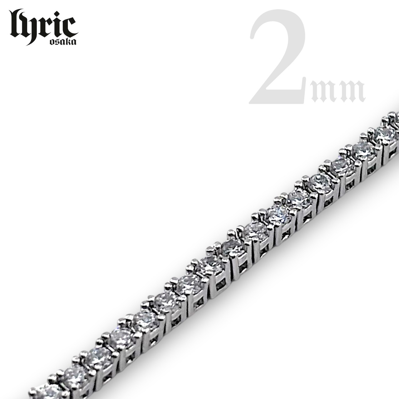 2mm 50cm  luxury tennis necklace silver