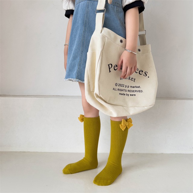 【即納】リボン付き靴下 踵なしタイプ