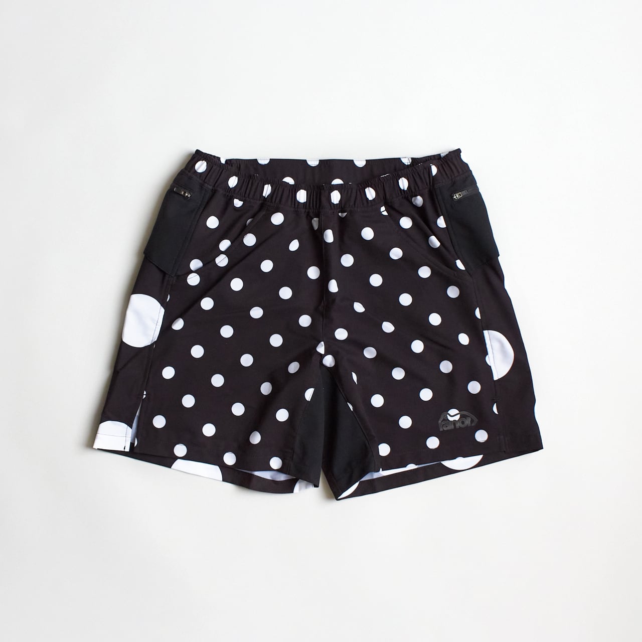ranorランニングショーツ　ラナー ranor（ラナー）DOT MIDDLE SHORTS - BLKCR メンズ・レディース