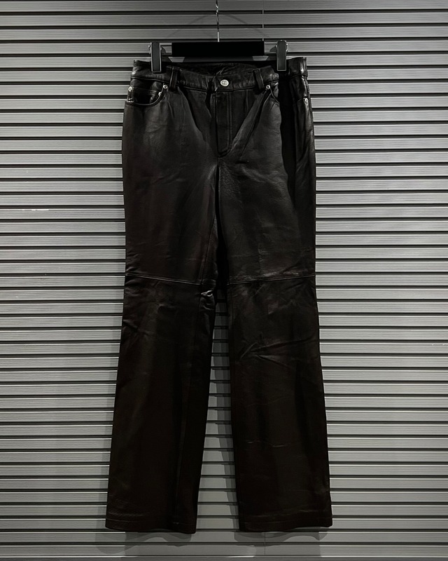 【X vintage】Straight Silhouette Vintage Leather Pants