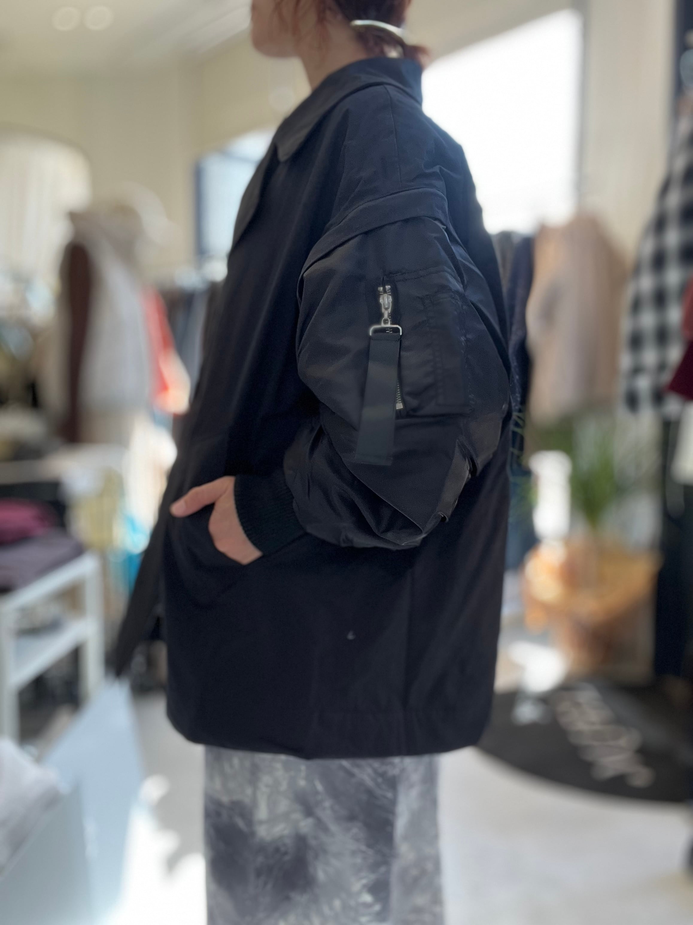 【SELECT】MA-1スリーブビッグカラーハーフコート 42-0186