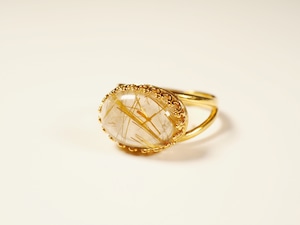 【ルチルクォーツ】ヴェルメイユリングL