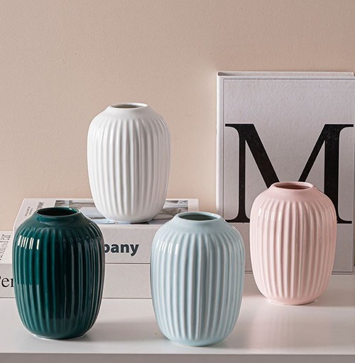 花瓶 フラワーベース セラミック 一輪挿し おしゃれ 置物 かわいい シンプル 花器 インテリア ホームデコ オシャレ 置き物 オーナメント クリエイティブ 陶器 ドライフラワー 造花 花入れ 円柱形 かびん ブルー グリーン ２種類 小