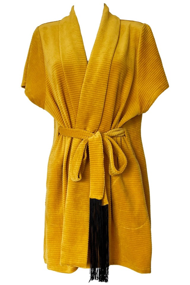 Diana Striped Wrap - Mustard