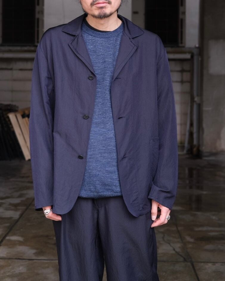 ジャケット・アウター ULTERIOR WASHED WOOL/SILK TWILL DB JKT ULTERIOR” WASHED WOOL SILK TWILL JKT FRENCH NAVY” | Lapel online store