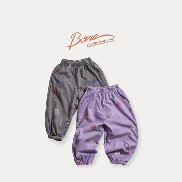 crayon flower print jogger pants【BONEOUNE】※7月中旬〜下旬発送予定
