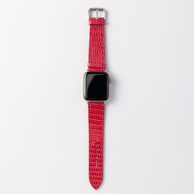 Apple Watch レザーベルト（44MM／40MM）リザード／ローズピンク×ヴォー・バレニア／ゴールド