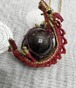マクラメペンダント【結龍】ガーネット×赤金龍