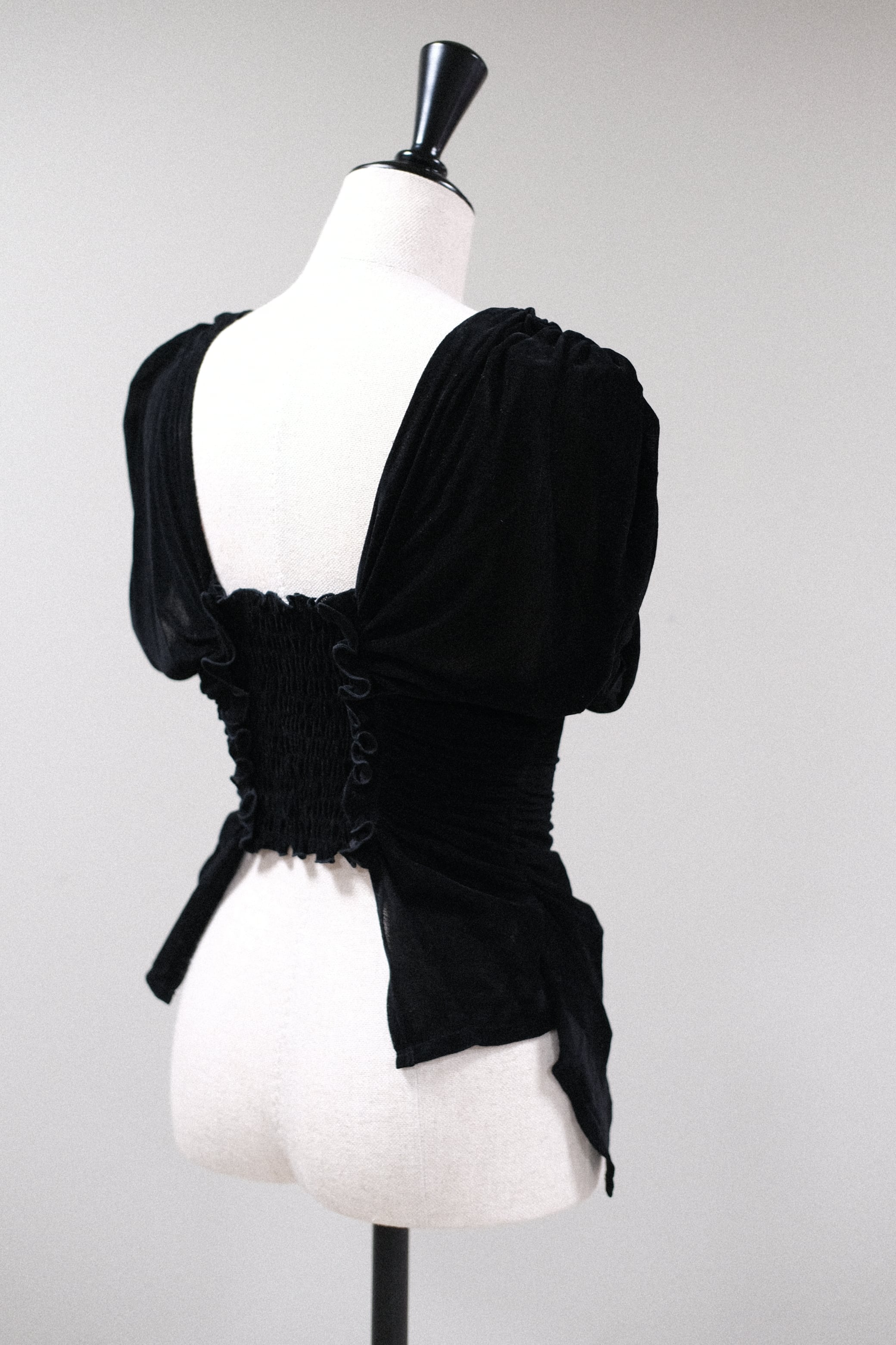 FETICO】VELVET TULLE SHIRRING TOP | loop