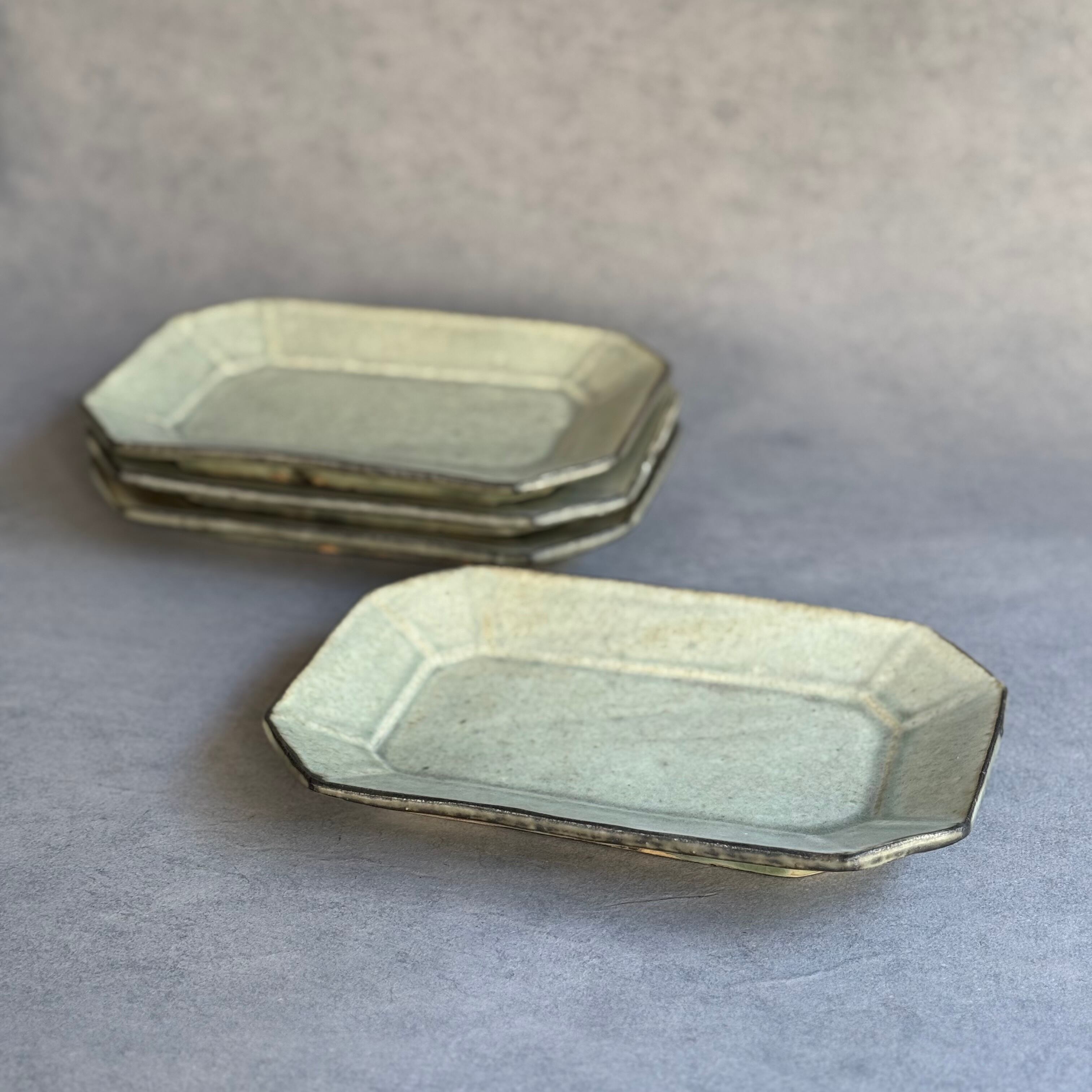 為那都窯　加藤純や　高山　絵長角皿 加藤祥孝 山葵粉引 7.5寸八角長皿 | gallery 一白