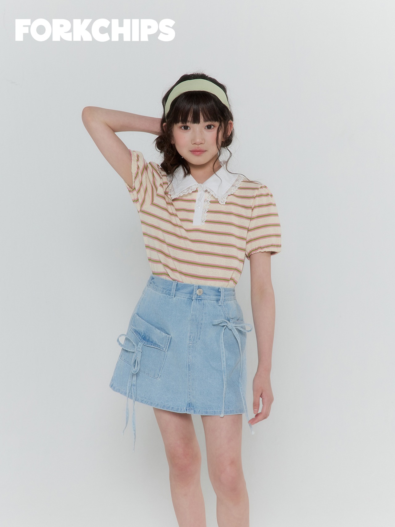[FORKCHIPS] Cube Ribbon Skirt (JS/JM/JL/JXL) / [포크칩스] 큐브리본스커트 (JS/JM/JL/JXL)