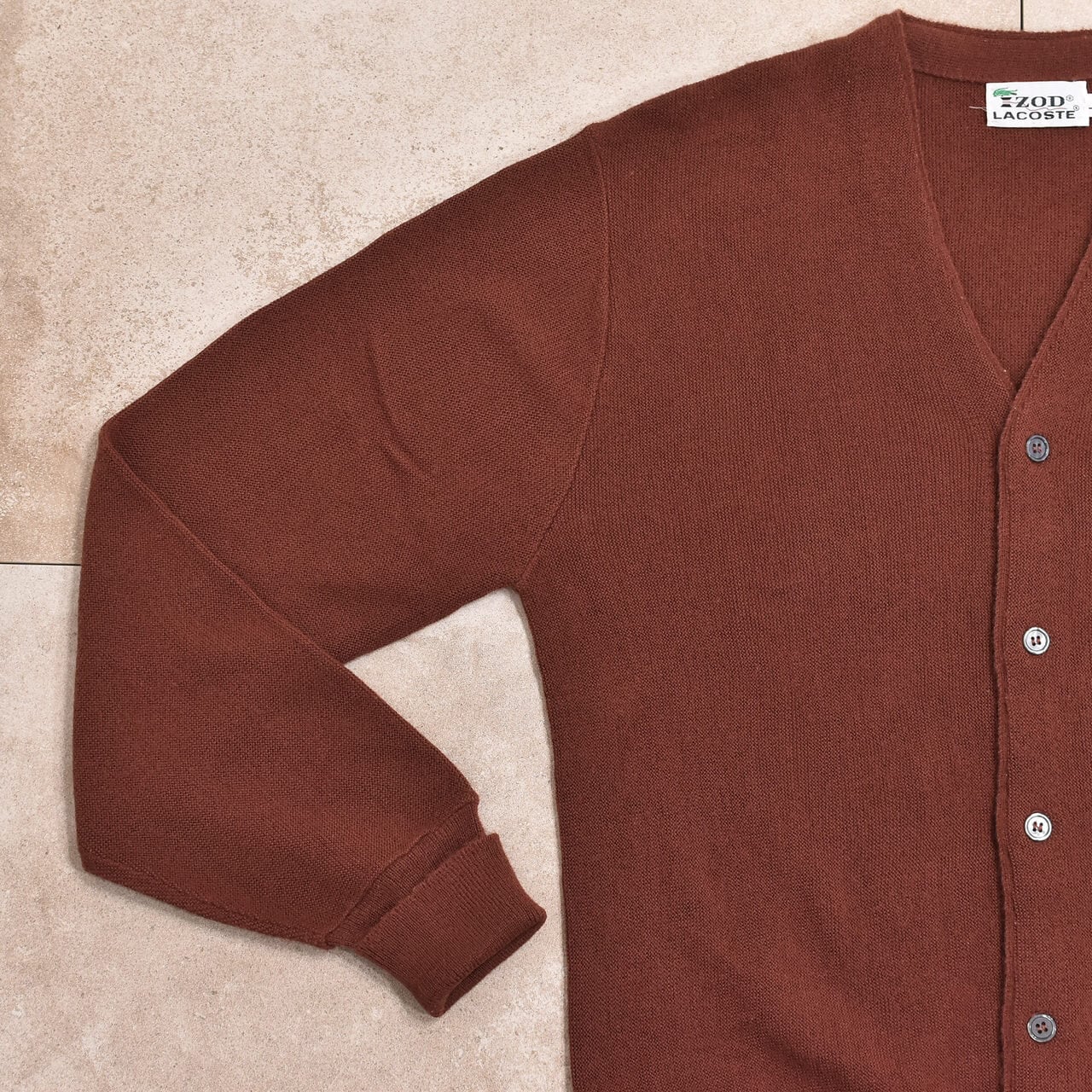 70s IZOD LACOSTE acrylic knit cardigan | 古着屋 grin days memory