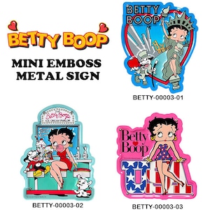 ベティ・ブープ（Betty Boop）ミニエンボス メタルサイン
