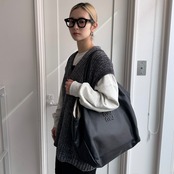 モールニットルーズvest/グレー