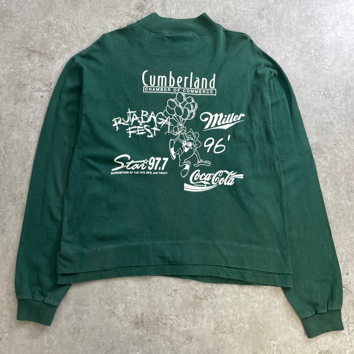 90年代 USA製 RUTABAGA FESTIVAL モックネック ロングTシャツ ロンT