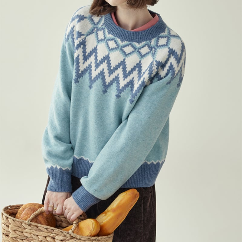 ジャカードブルーセーター M2013