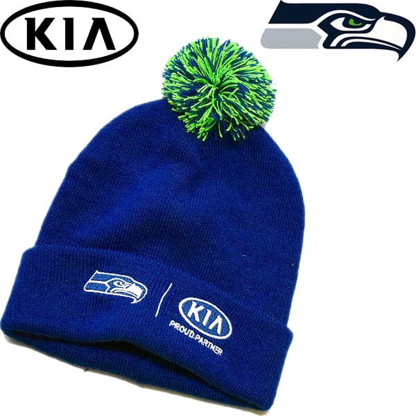 1点物◇シーホークス×キアKIAボンボンニット帽/古着メンズレディース