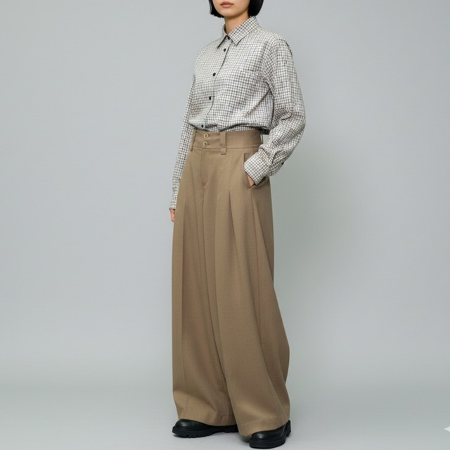 フロントタックワイドパンツ　  M00005