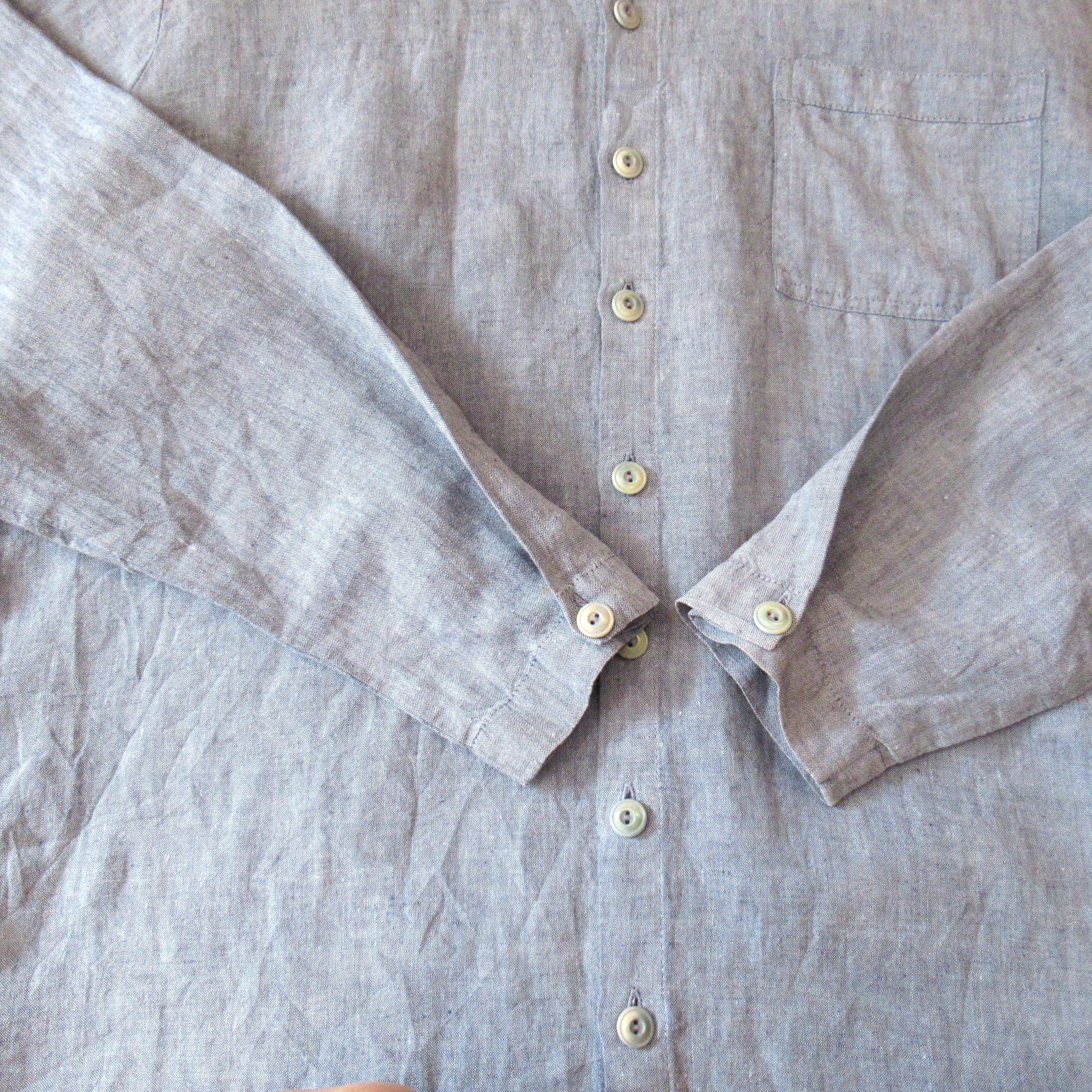 90S FLAX Linen Shirt【SMALL（実寸XL）】 | drop by