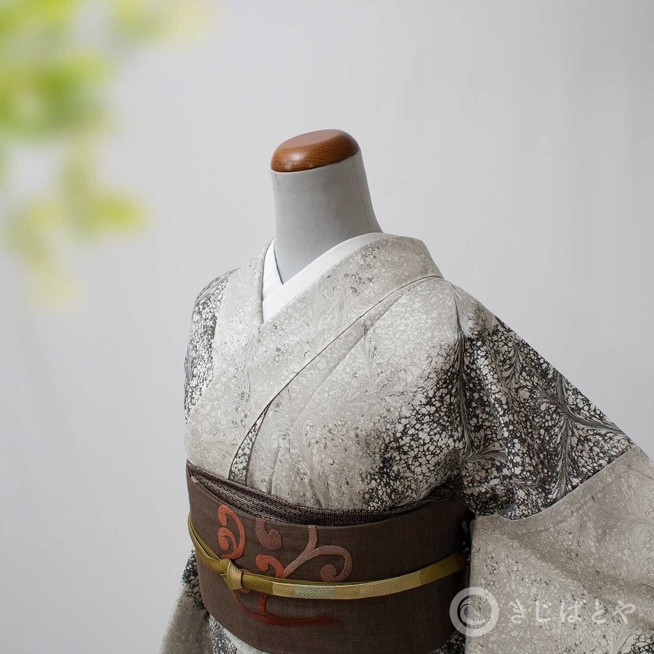 結城紬 白地に墨流しの単衣 | きじばとや