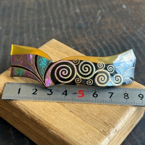 アンティーク本鼈甲に蒔絵　クリムトみたいに絢爛な髪留め