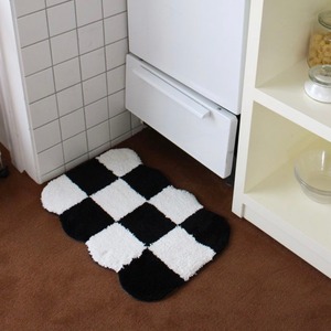 big checker board foot mat 40*60 / ビッグ チェッカーボード フットマット ラグ チェック 韓国インテリア雑貨