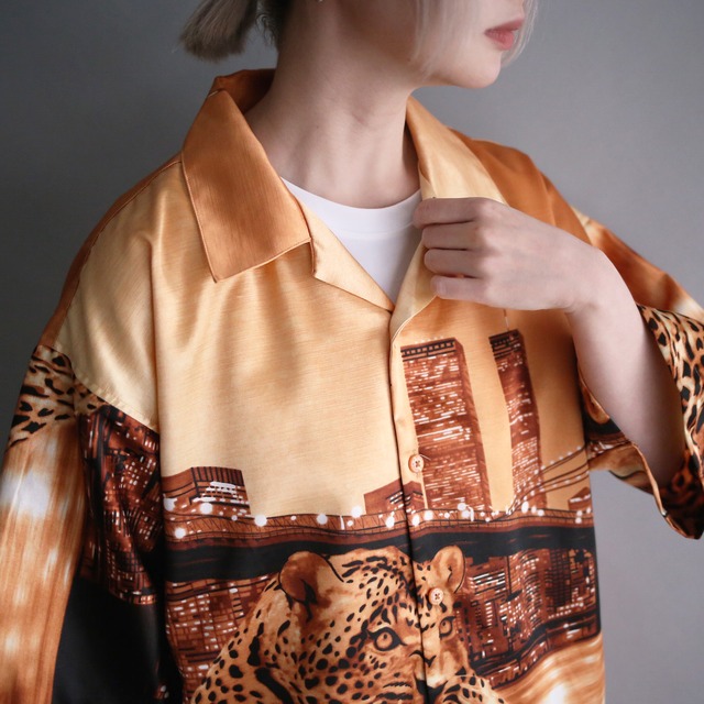 night city leopard pattern big h/s shirt