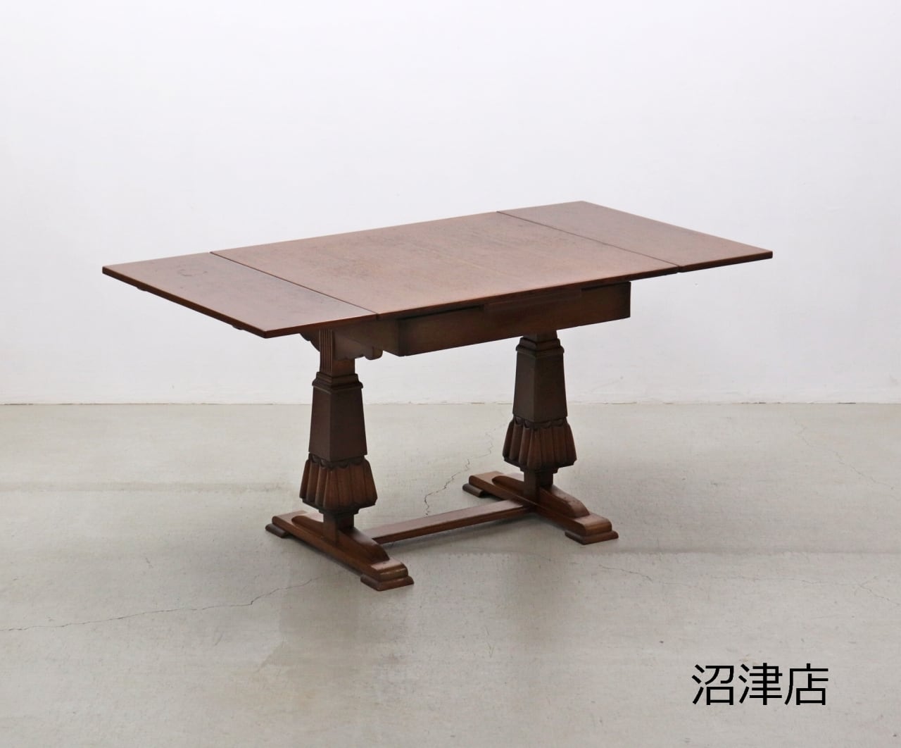 【沼津店】オーク材 クラシカル ドローリーフテーブル ダイニング 伸長式 ヴィンテージ RCT10088