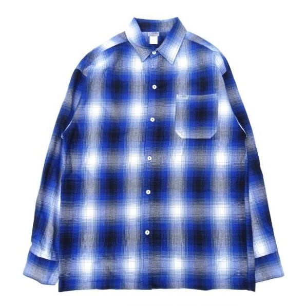 CalTop (キャルトップ) OMBRE CHECK L/S SHIRTS ロイヤル/ホワイト