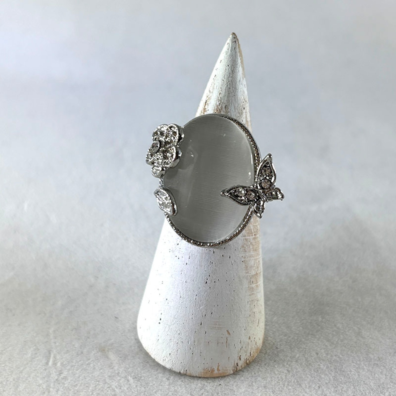 リング　大振りリング　16号　ムーンストーン　ラインストーン 12aceh20-3