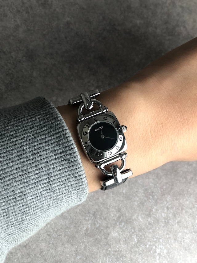GUCCI グッチ 腕時計 シルバー ステンレススチール レザー 6300L vintage ヴィンテージ オールド cikijr