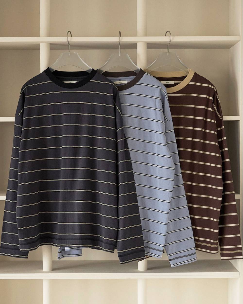 anuke(アンヌーク) Border Loose Long T-shirts | サウスオレンジ